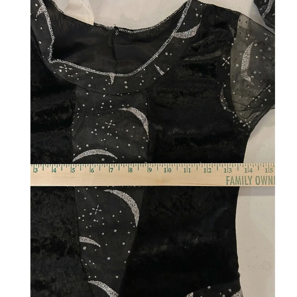 PreTeen Which Black Velvet Celestial Moon Star Costume Dress sz 10/12